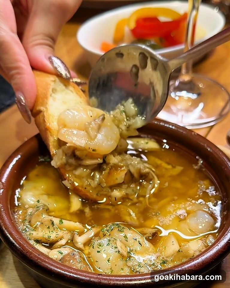 Shrimp and Mushroom Soup with Bread