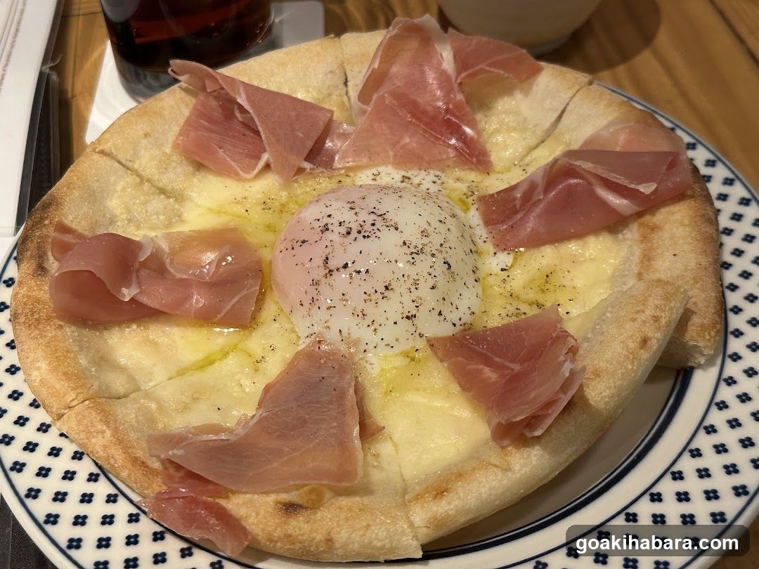 Prosciutto and Poached Egg Pizza