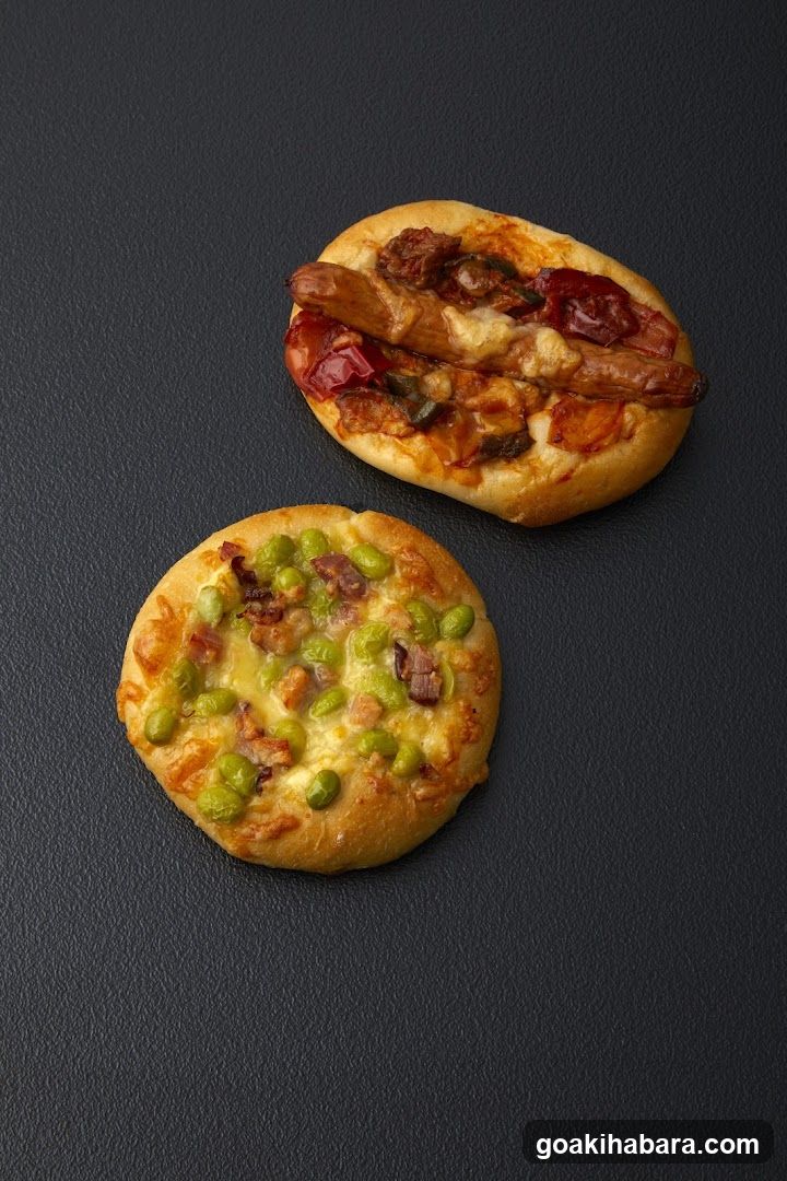 Mini Pizzas on Dark Background