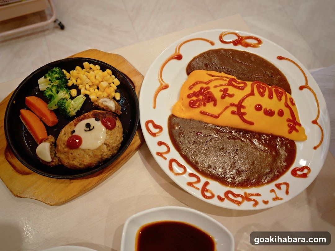 Cute Omelette and Steak Plate