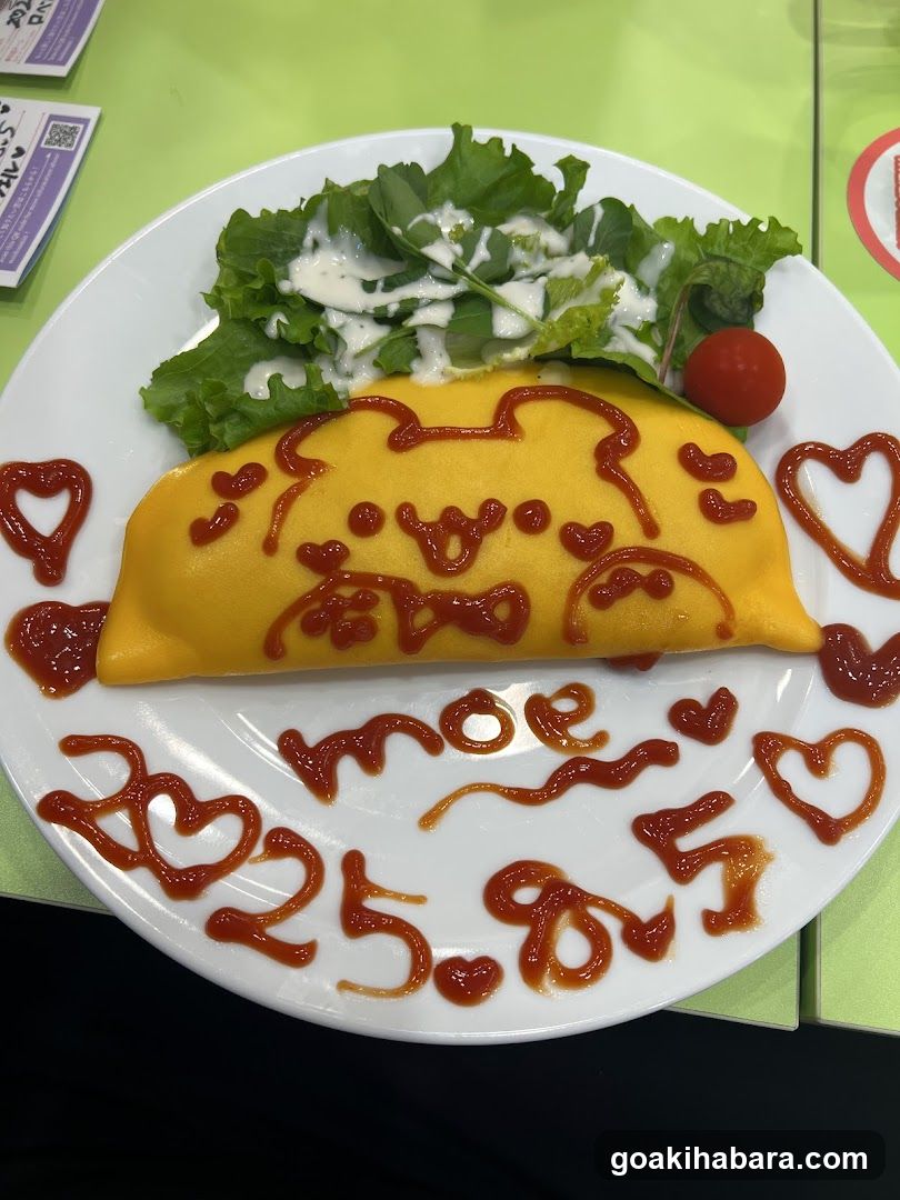 Cat-themed Omelette with Ketchup Art