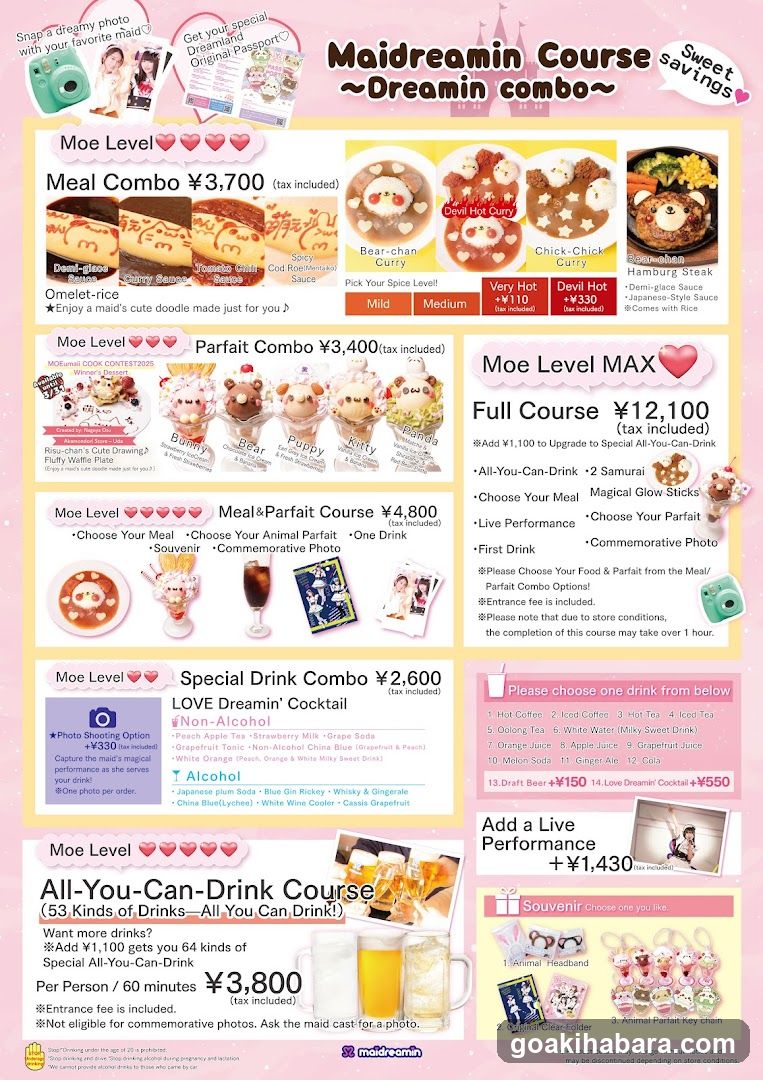 Maidreamin ~Dreamin Combo~ Menu Flyer