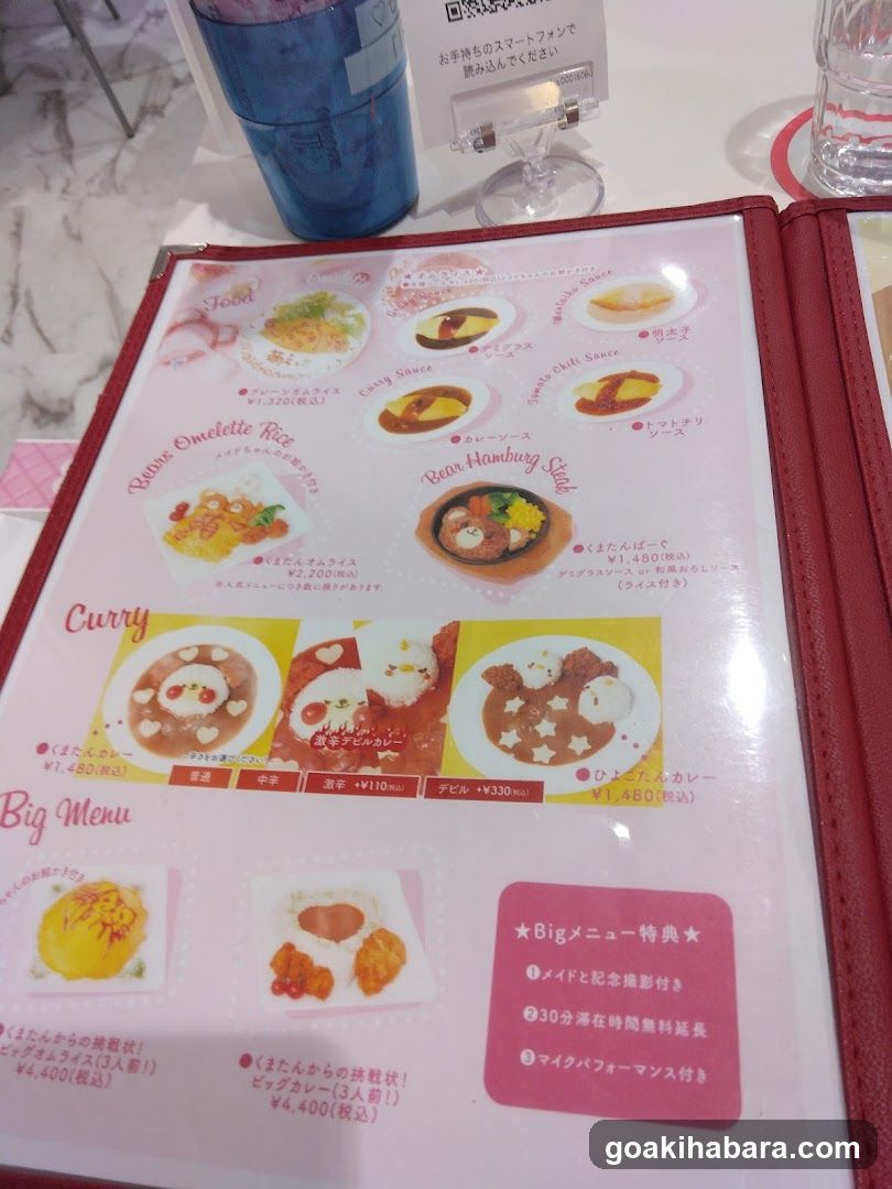 Japanese Restaurant Menu Page
