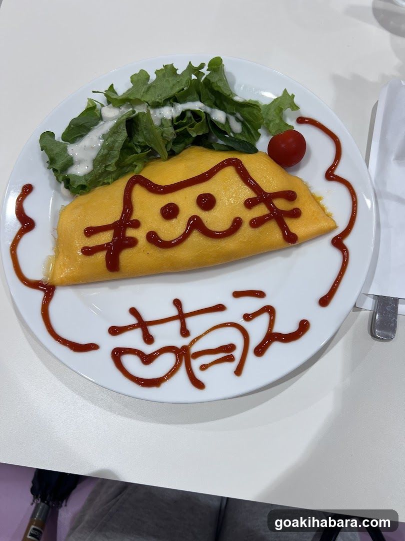 Cat-themed Omelette with Ketchup Art
