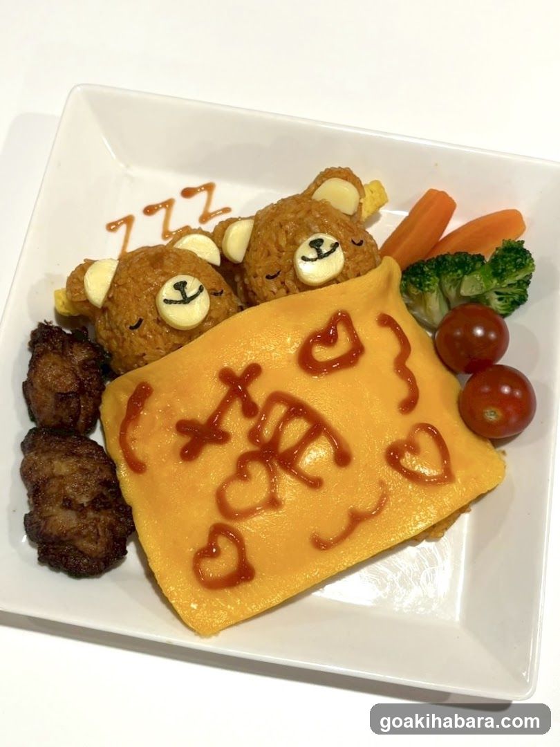 Bunny Bear Rice Bowl with Omelette