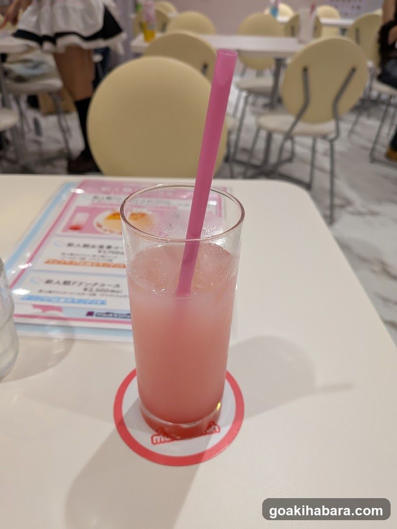 Pink Drink with Straw on Table