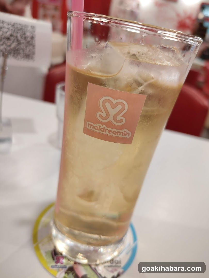 Iced drink with brand logo