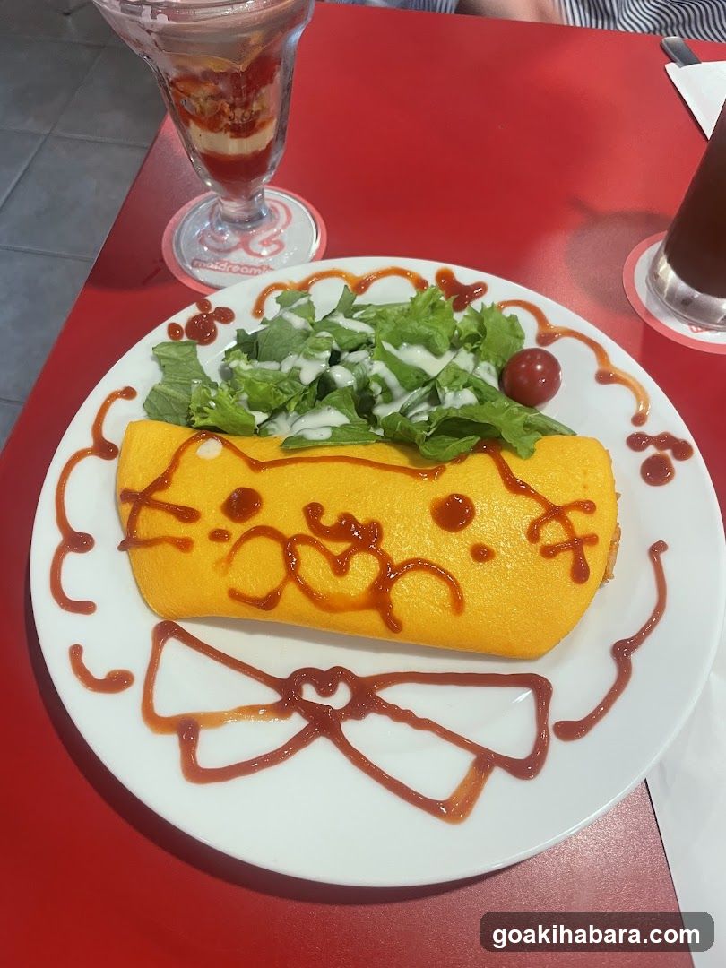 Cat-themed Omelette and Dessert