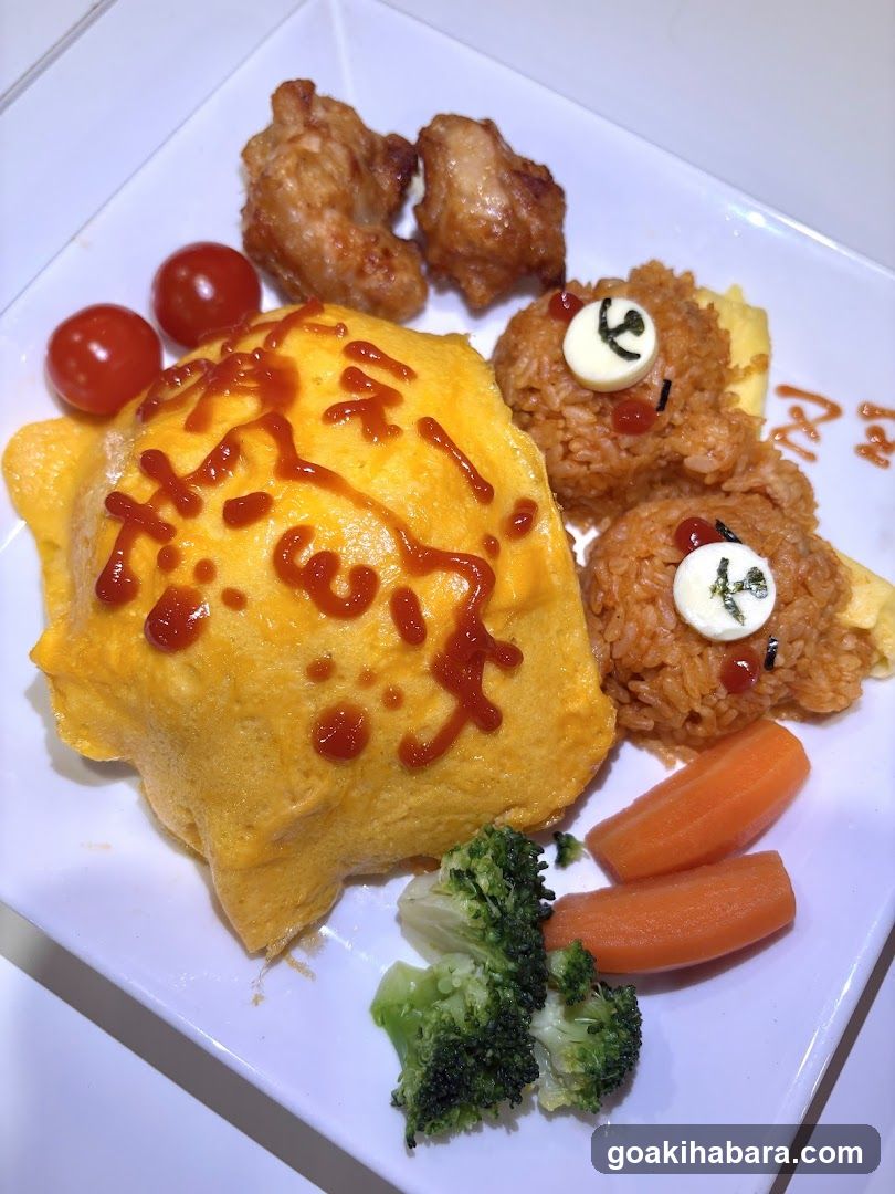 Omelette Rice Bowl with Chicken and Vegetables