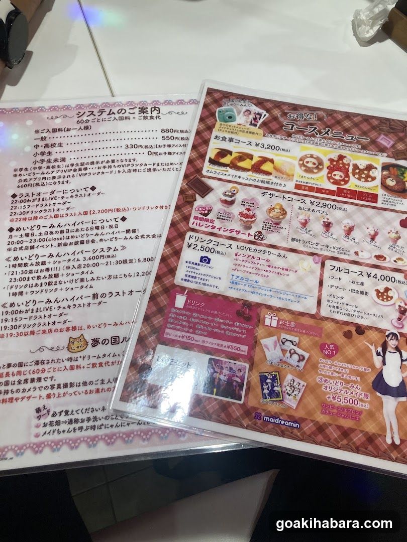 Japanese Menu and Price List Display