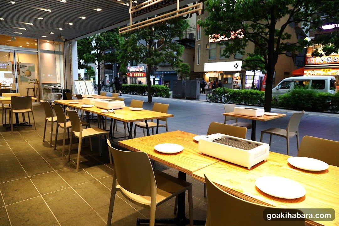 Outdoor Dining Area at Night