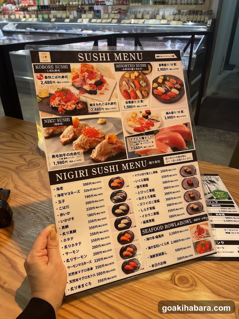 Sushi Menu Display