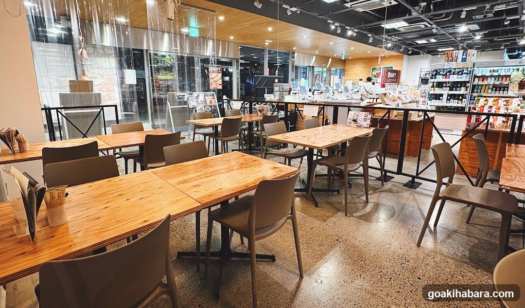 Restaurant Interior with Wooden Tables and Chairs