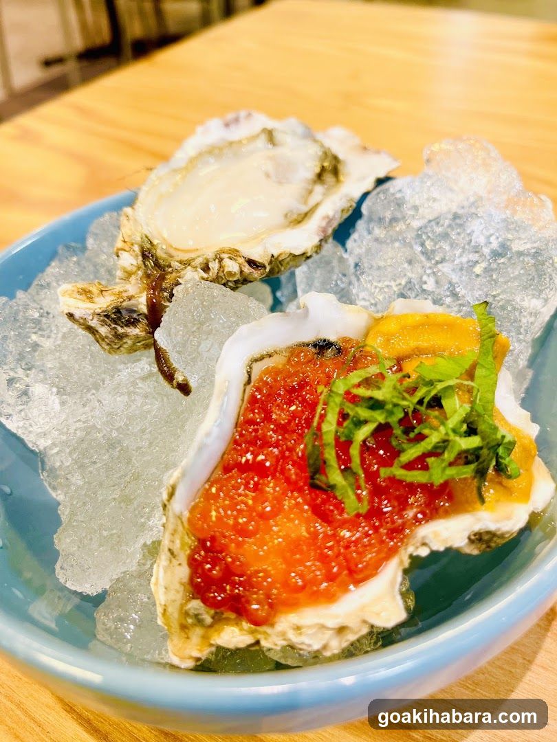 Oysters with Caviar and Garnish