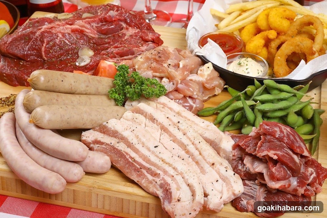 Assorted Raw Meats and Sides