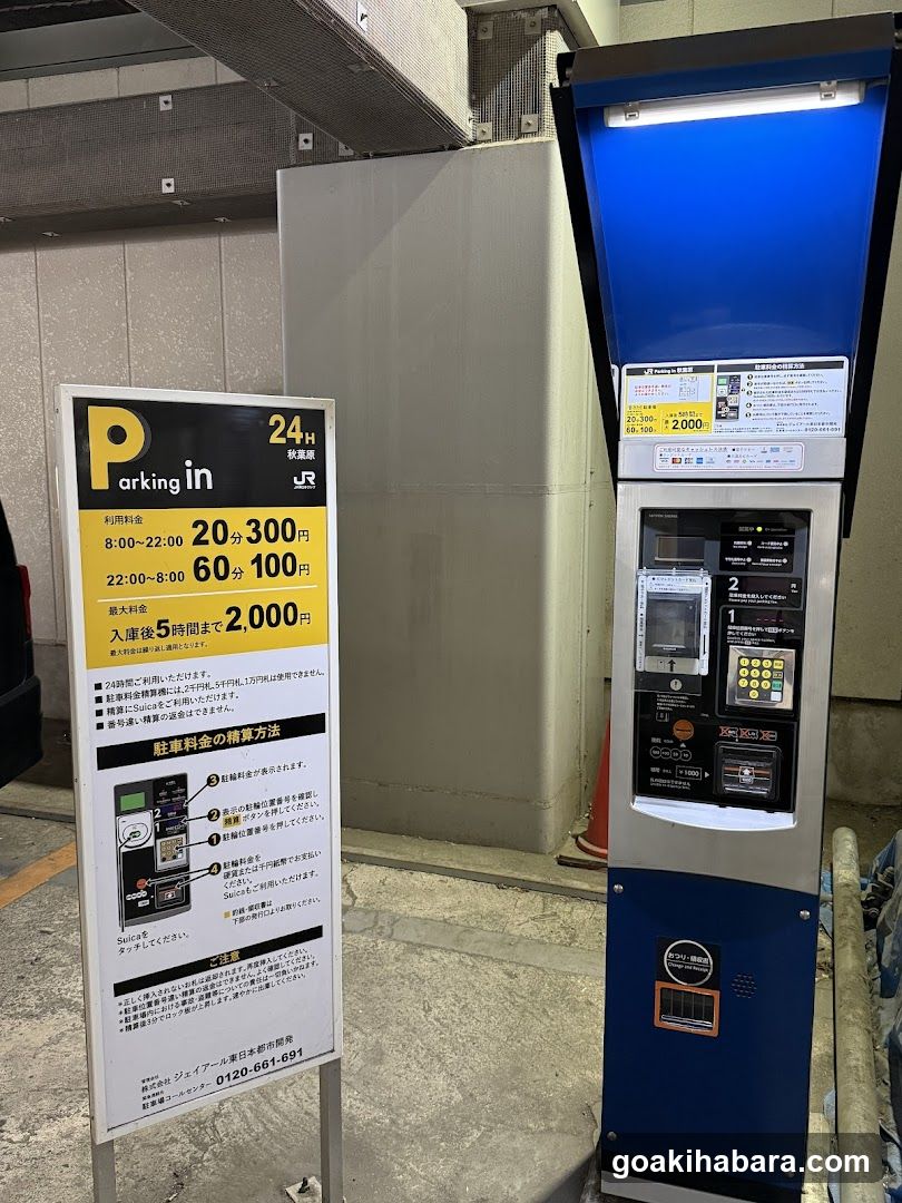 Parking Fee Sign and Kiosk