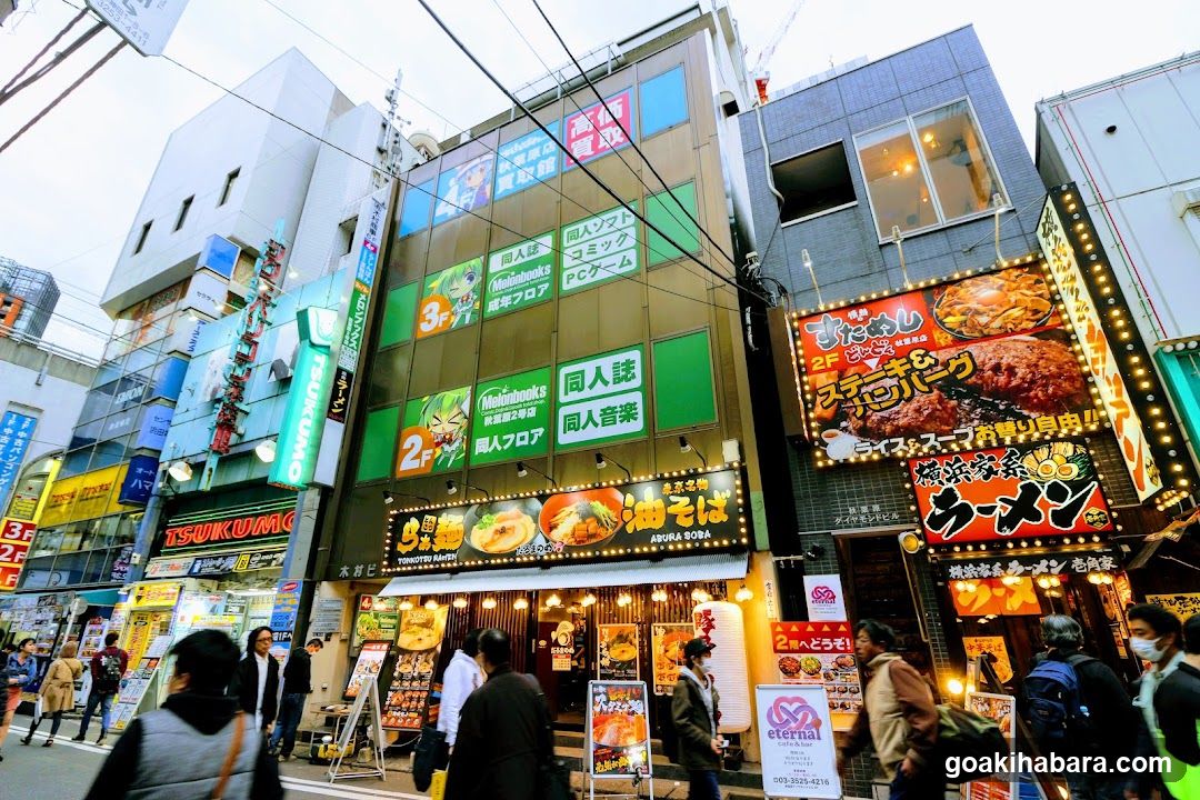 Urban Street Scene with Shops and Pedestrians