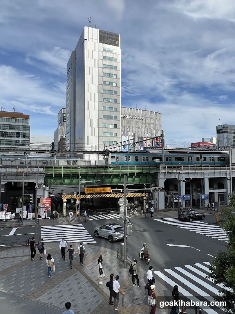 Urban Street Scene with Elevated Train Line