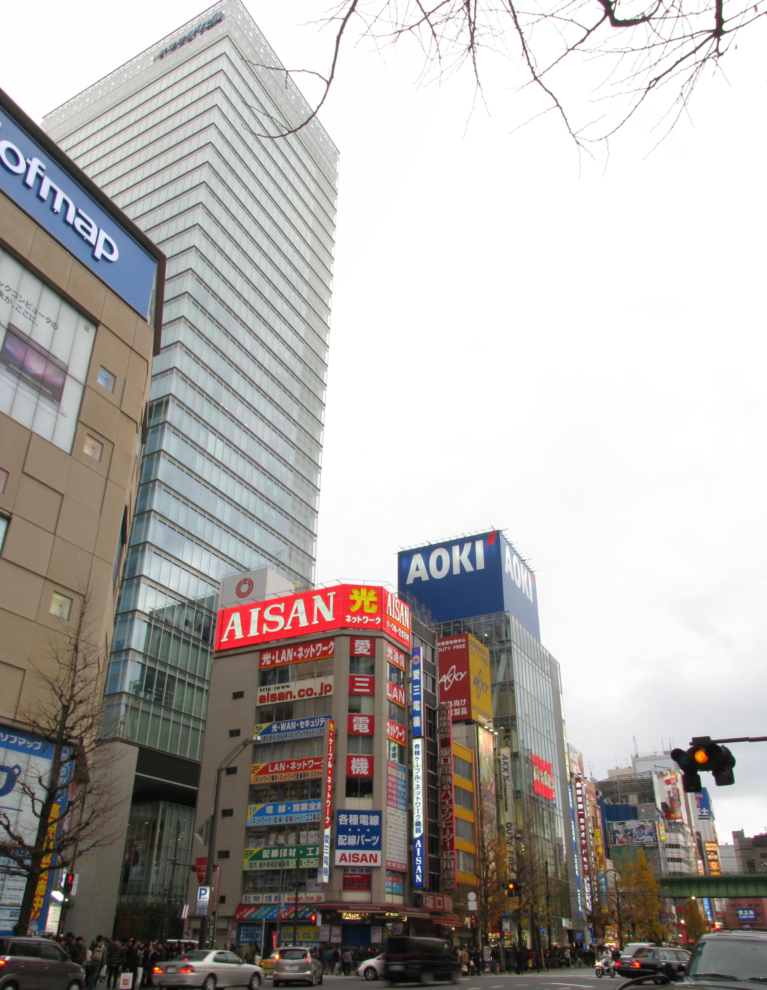 Akihabara street where retro game stores like Super Potato are located