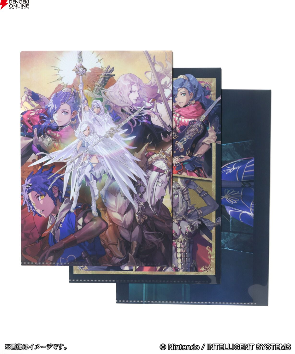 Fire Emblem Fortune's Weave clear files and sketchbook on Akihabara shelves