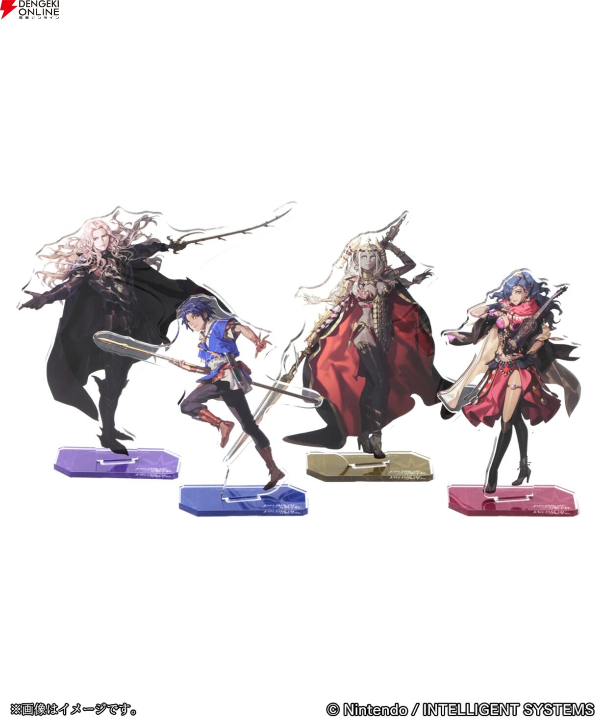 Fire Emblem Fortune's Weave tin badges of the four characters
