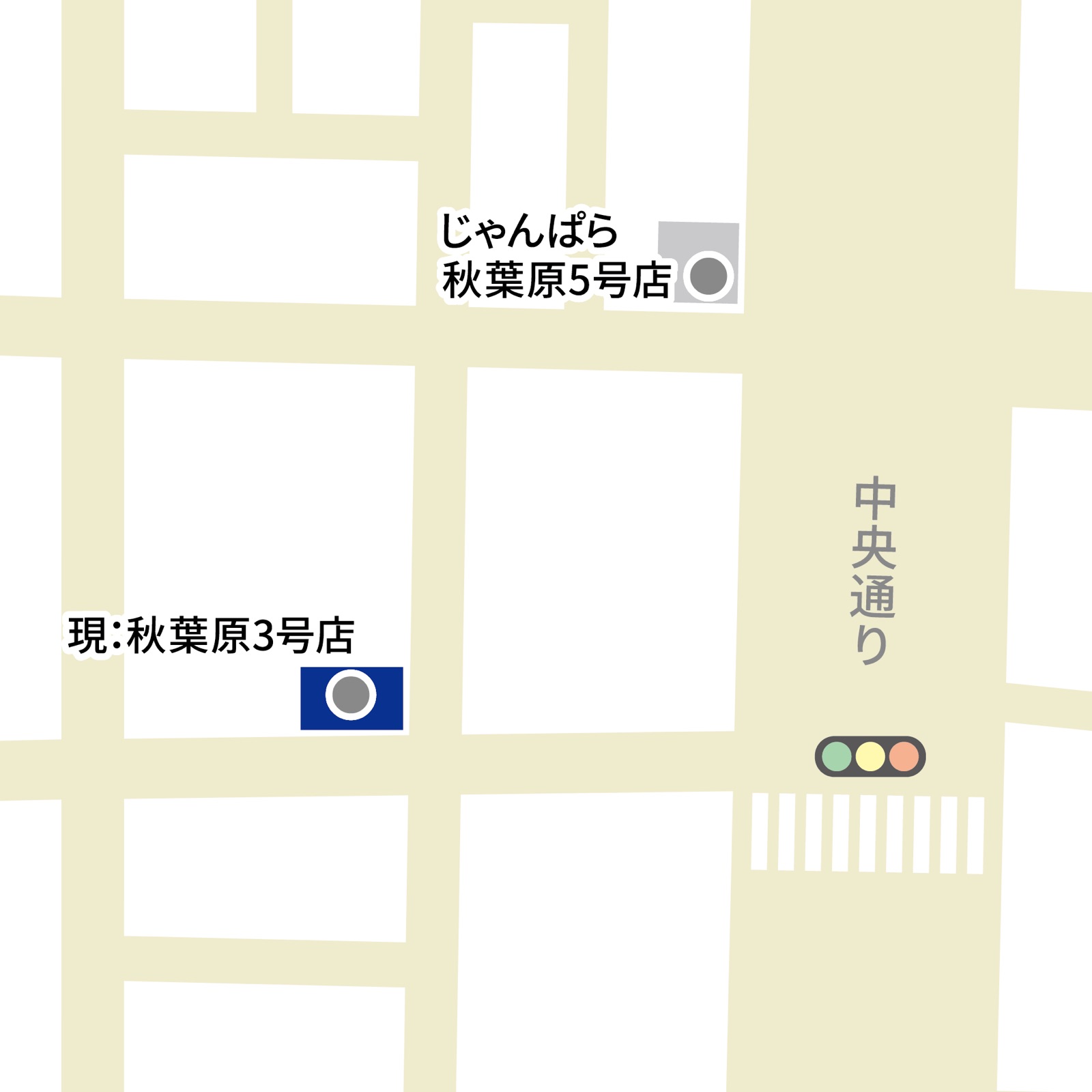 Map of Janpara Akihabara 5th store for support during the 3rd store closure
